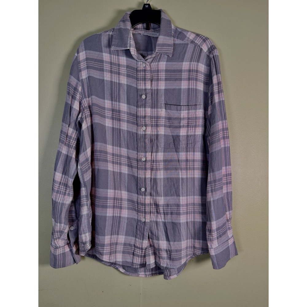 Lucky Brand Relaxed Flannel Shirt Women's Size S Grey Multi. Soft.